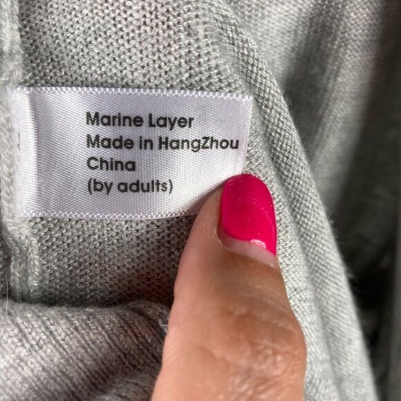 Marine Layer Elle Cashmere Blend Open Front Cardigan Women's Size Small Gray - Picture 9 of 10